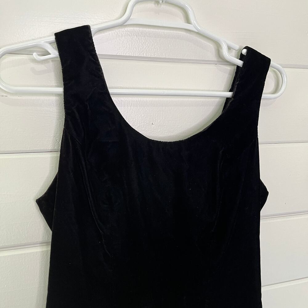 Vtg 90s Velvet Mini Bodycon Dress Sleeveless Lace Up Back Goth Dark Punk Short 5 - Picture 3 of 9